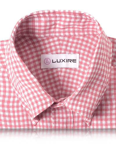 Leinen: Lachsrosa Gingham