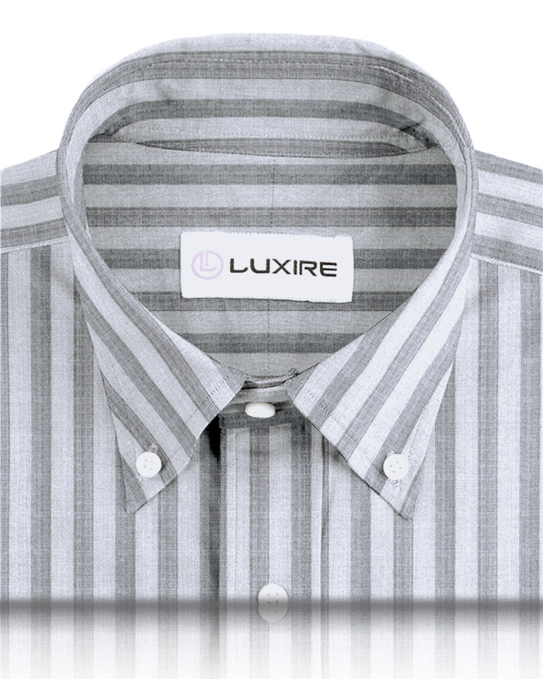 Linen: Grey Tape Stripes On White Shirt