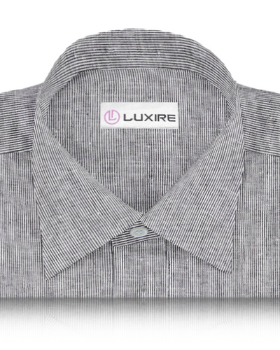 Lin : Robe à fines rayures noires et blanches