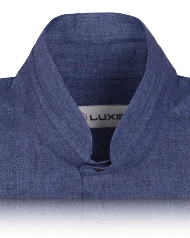 Denim Indigo plain Linen