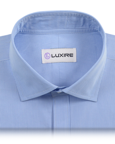 Chemise à micro-carreaux bleus années 60