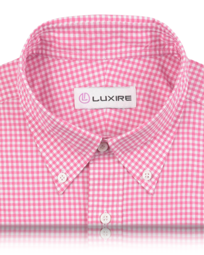 Rosa-weißes Mini-Gingham-Karohemd