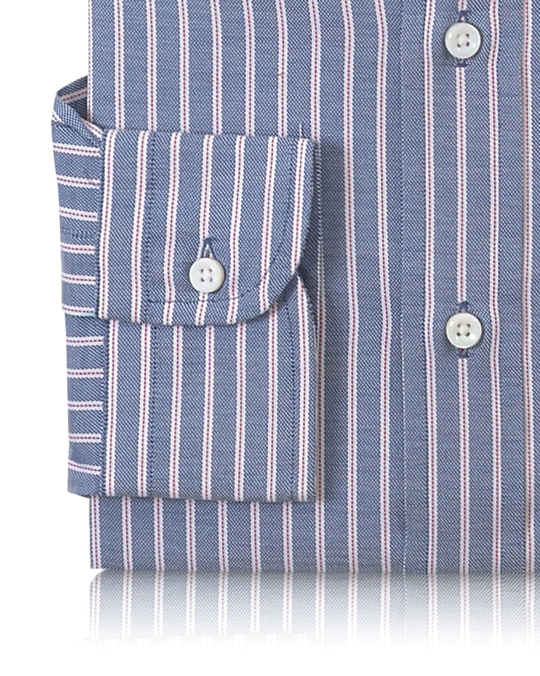 Navy Awning Red Pinstripes Oxford Shirt