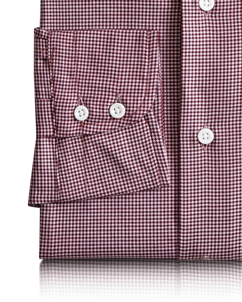 Motif pied-de-poule bordeaux sur fond blanc