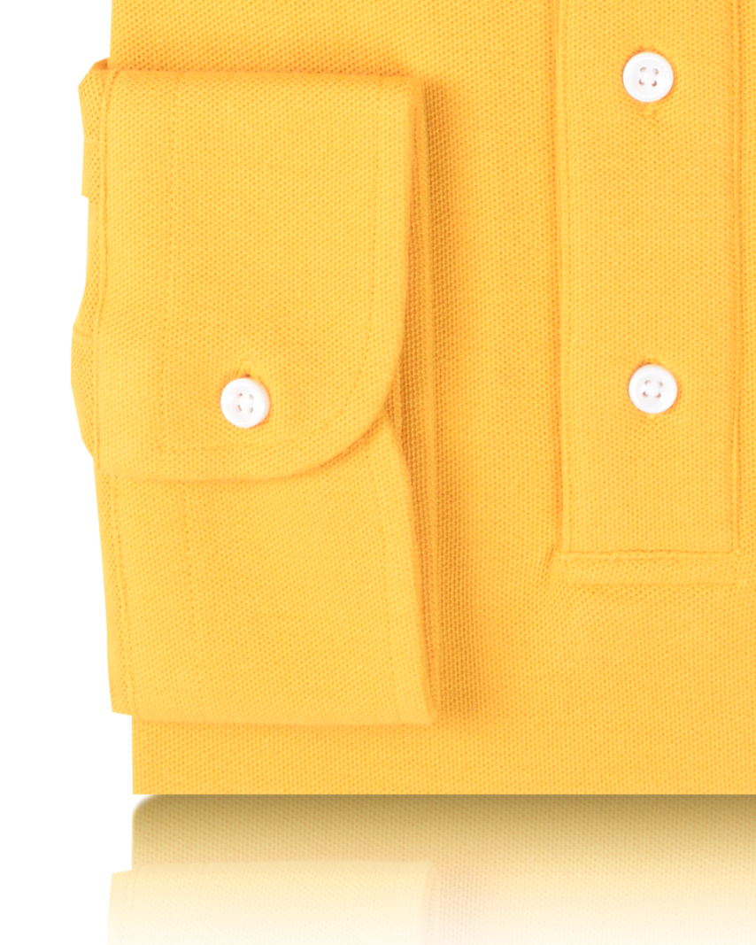 Golden Yellow Cotton Polo T-Shirt