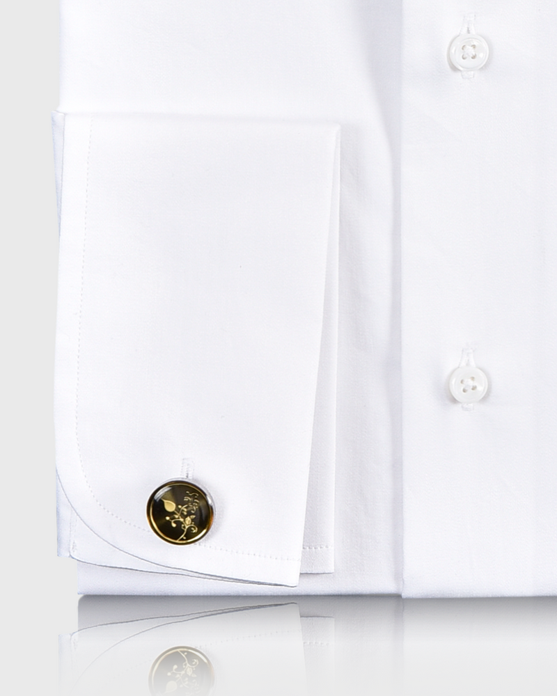 Brembana 2-lagiges Giza-Weiß-Business-Twill-Hemd