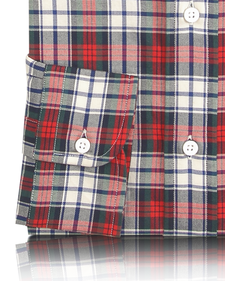 Rot-blaues Tartan-Twill-Hemd