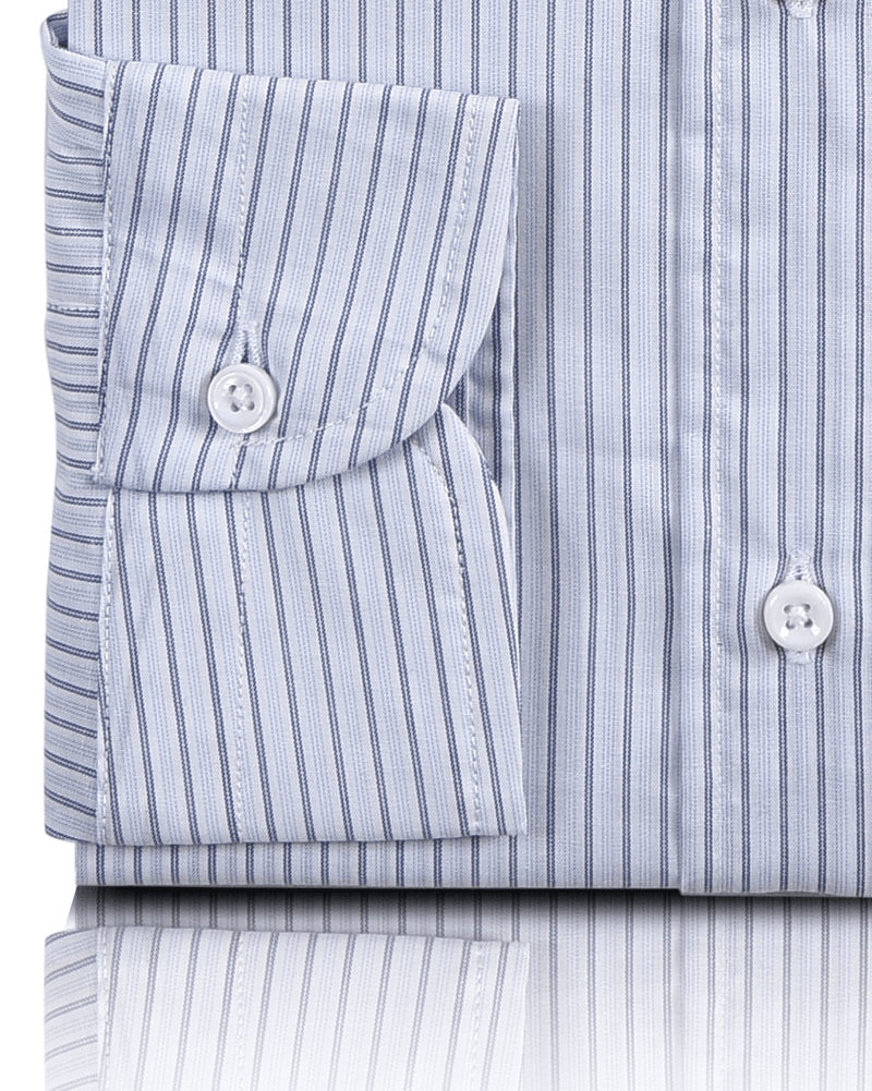Marine-Weiß-Grau-Streifen-Shirt