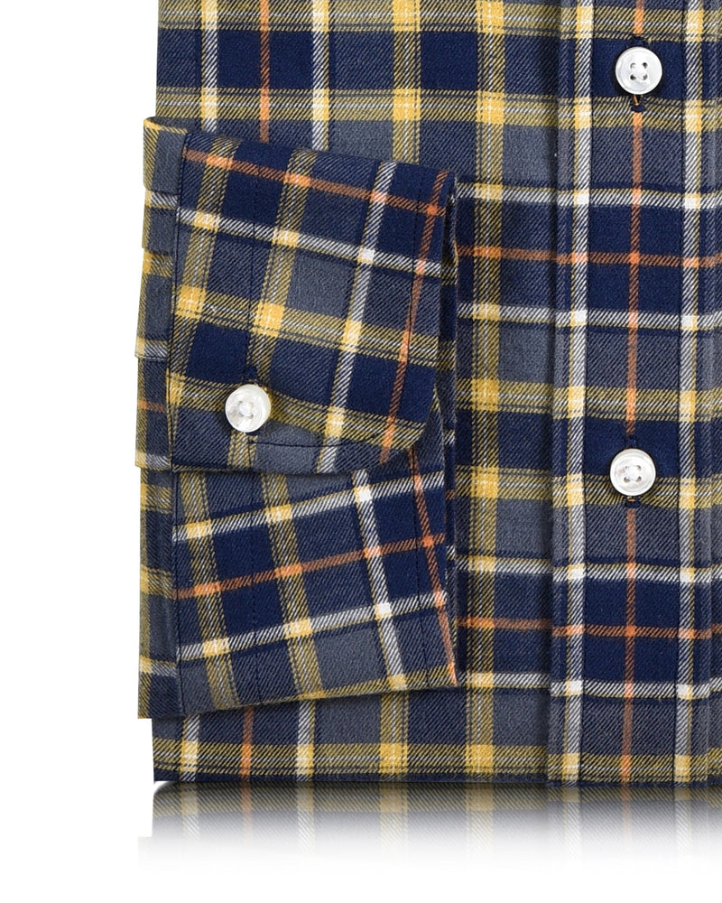 Grau-gelber Tartan-Twill
