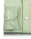 Chemise verte à carreaux vichy en seersucker à petits carreaux
