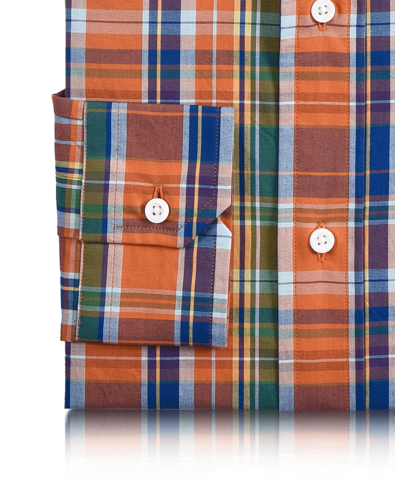 Orange Green Blue Madras Checks