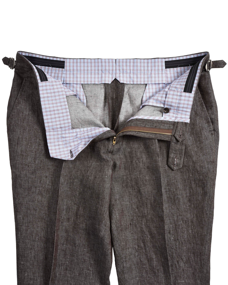 Solbiati Kaffeebraune Leinenhose