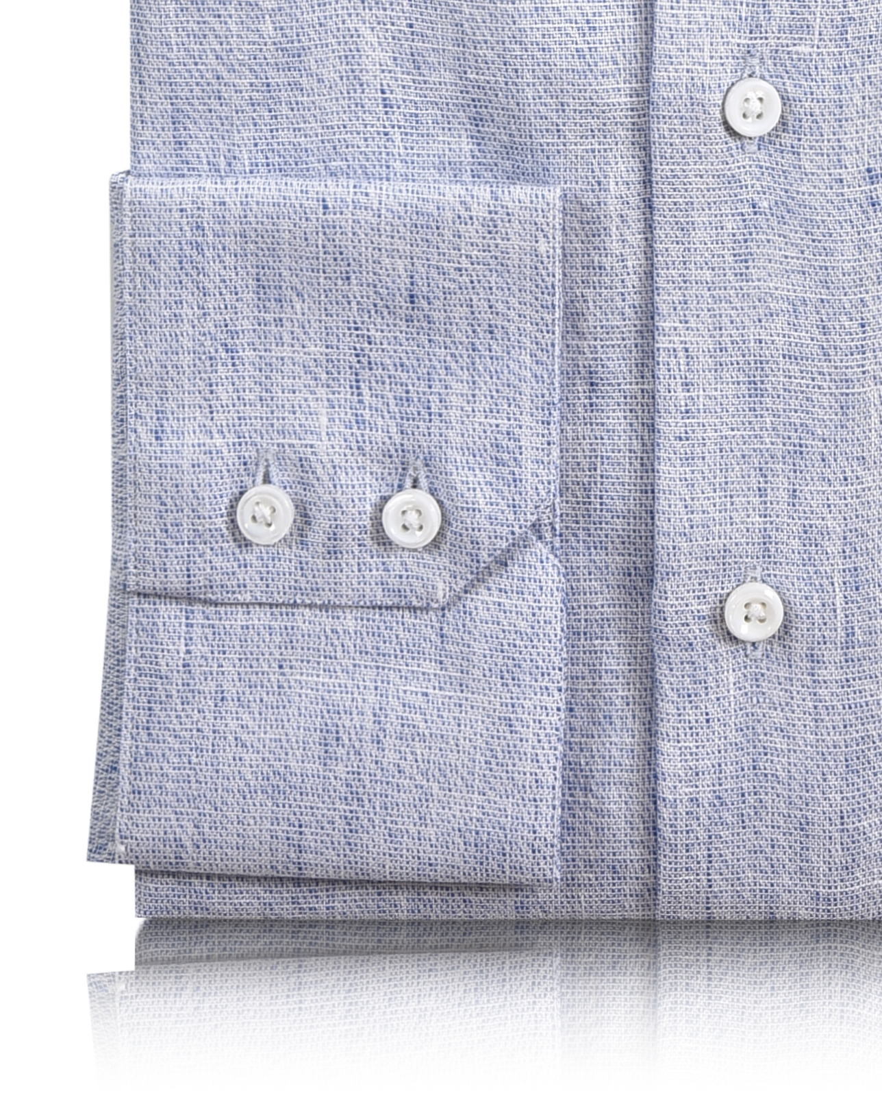 Linen: Lustrous Blue White Chambray Shirt