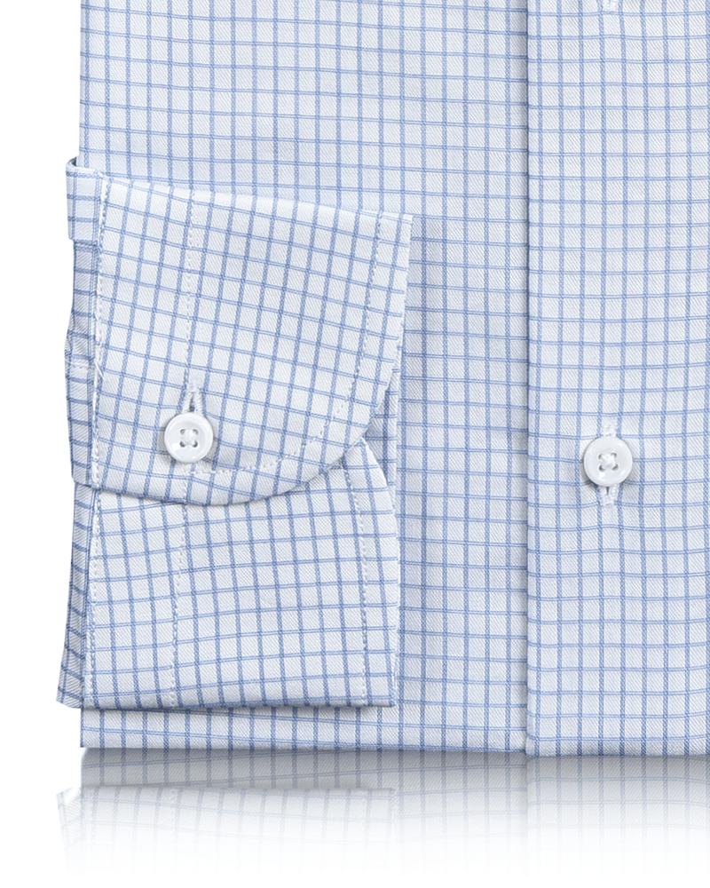 Chemise à carreaux graphiques bleus Monti Dobby