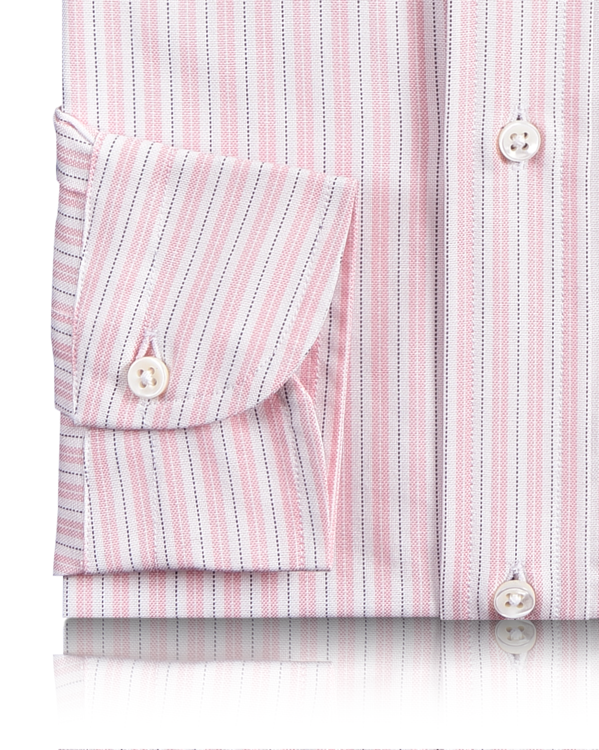 Alumo Oxford Soft Pink and Navy Alternate Stripes