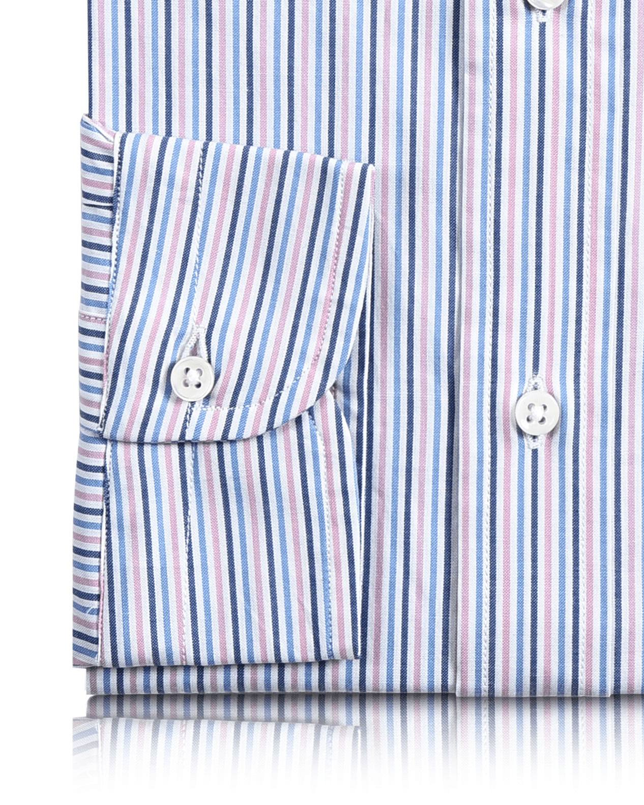 Pink White Blue Alternate Stripes Shirt