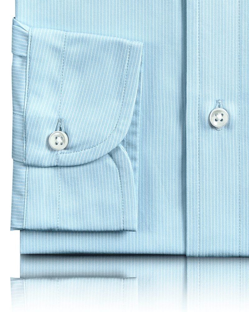 Chemise à rayures bleu turquoise