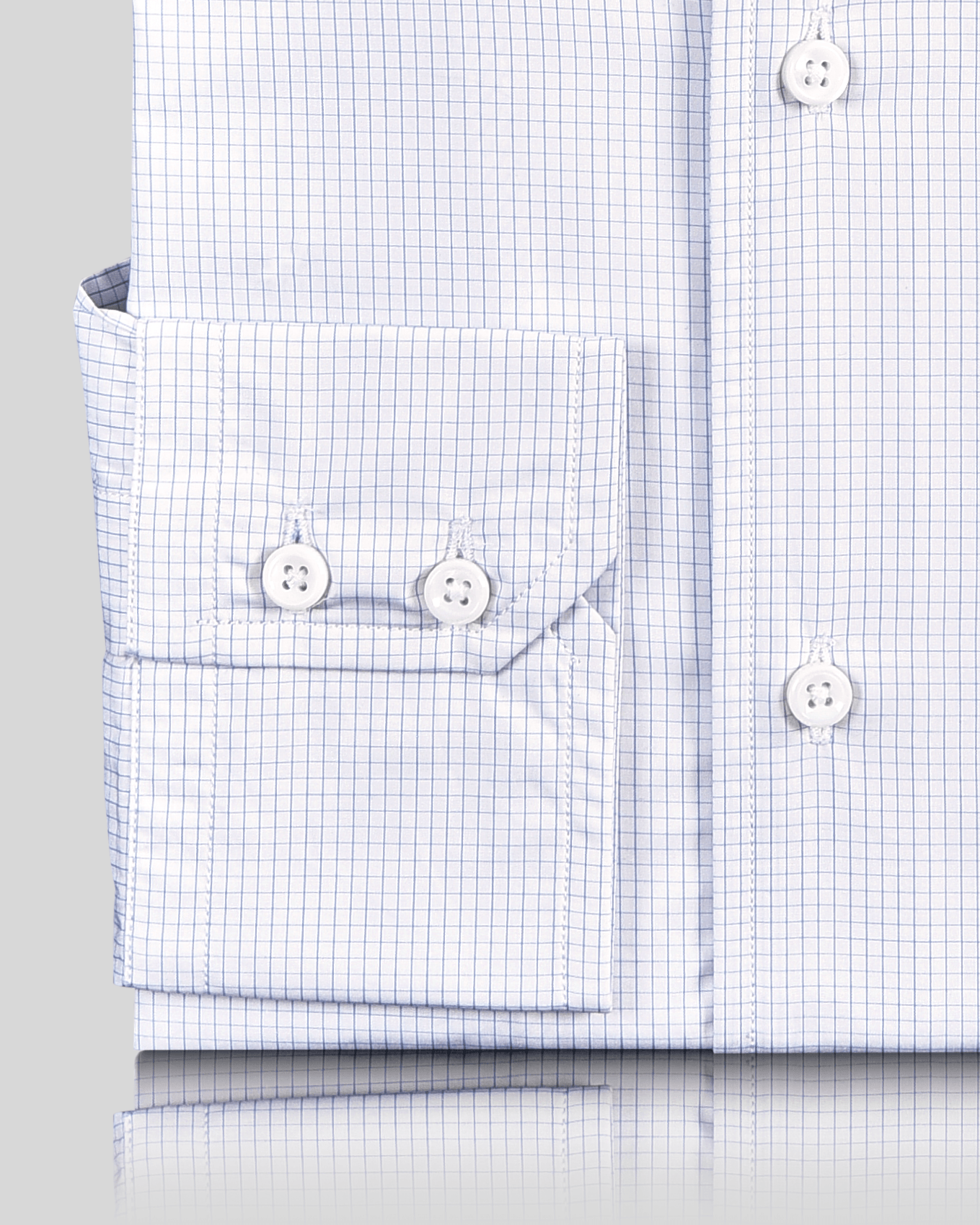 Brembana White Blue Graph Checks Shirt