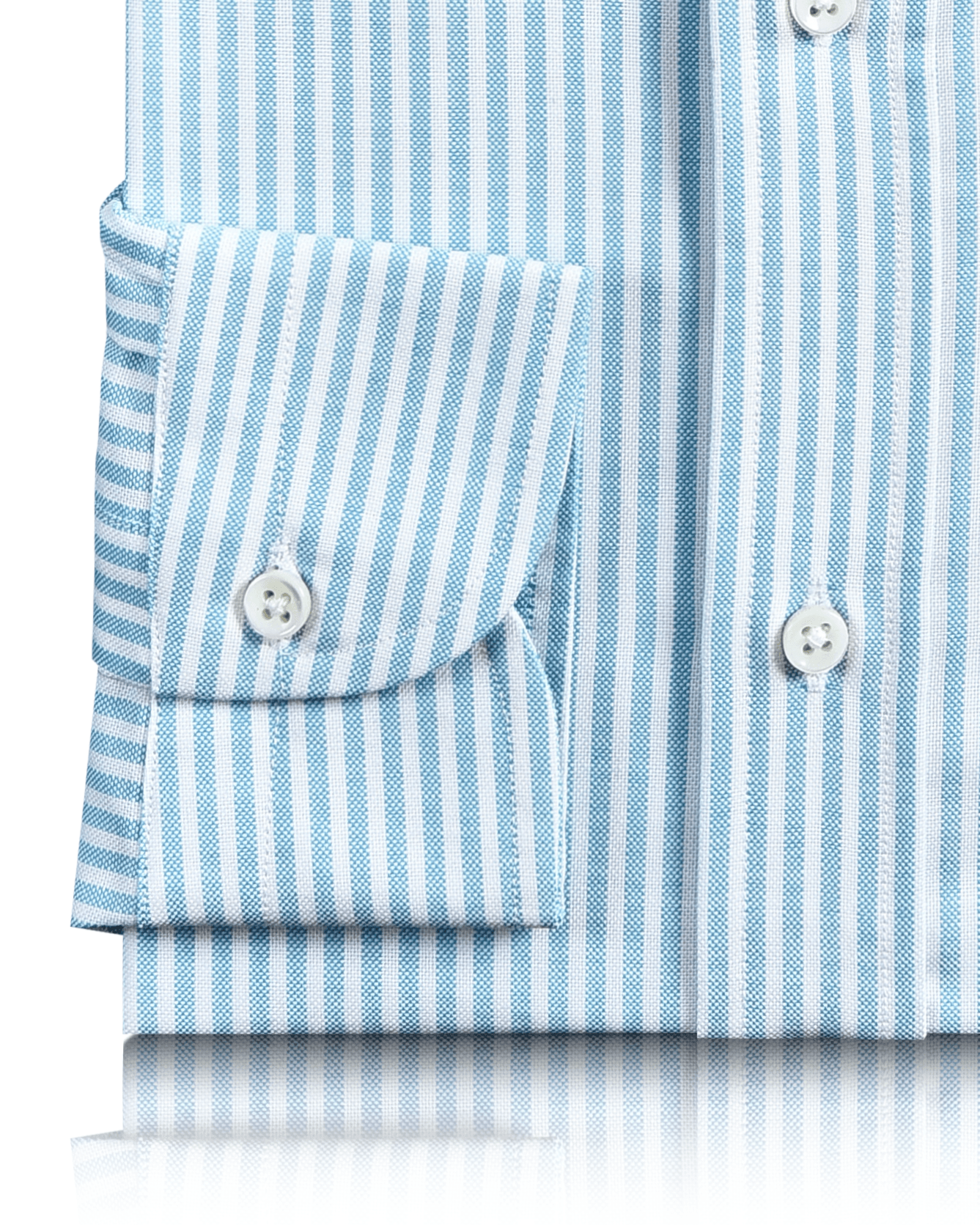 Ferozi Blue on White Oxford University Stripes Shirt