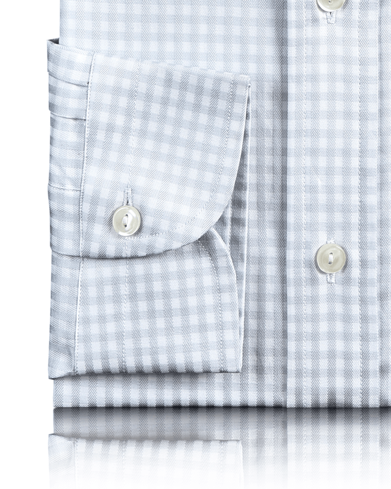 Weißgraues Gingham-Hemd von Zegna