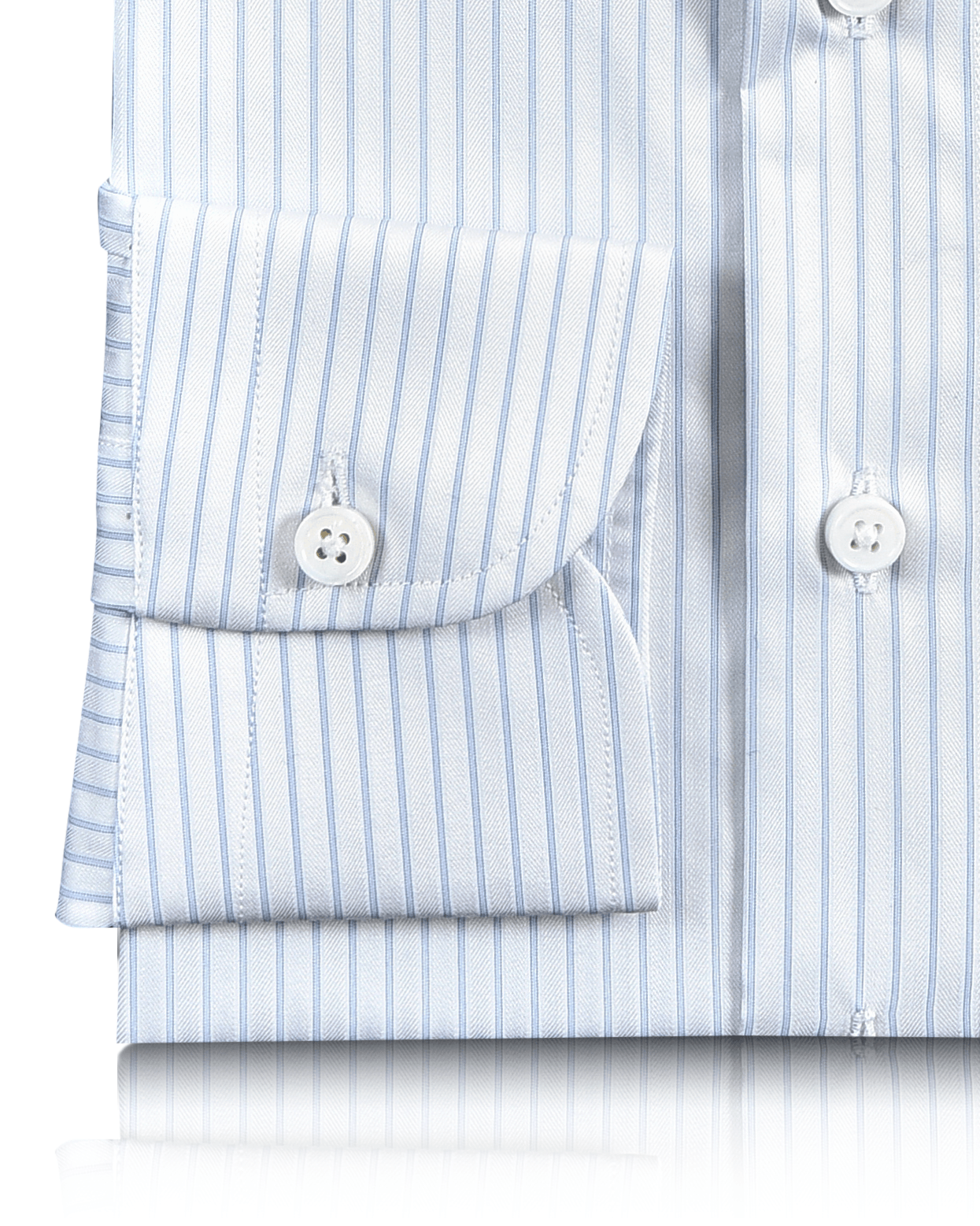 Luxire Priviledge: Pale Blue Pin Stripes On White Dobby Shirt