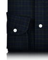 Chemise Tattersall Blackwatch vert foncé sur bleu