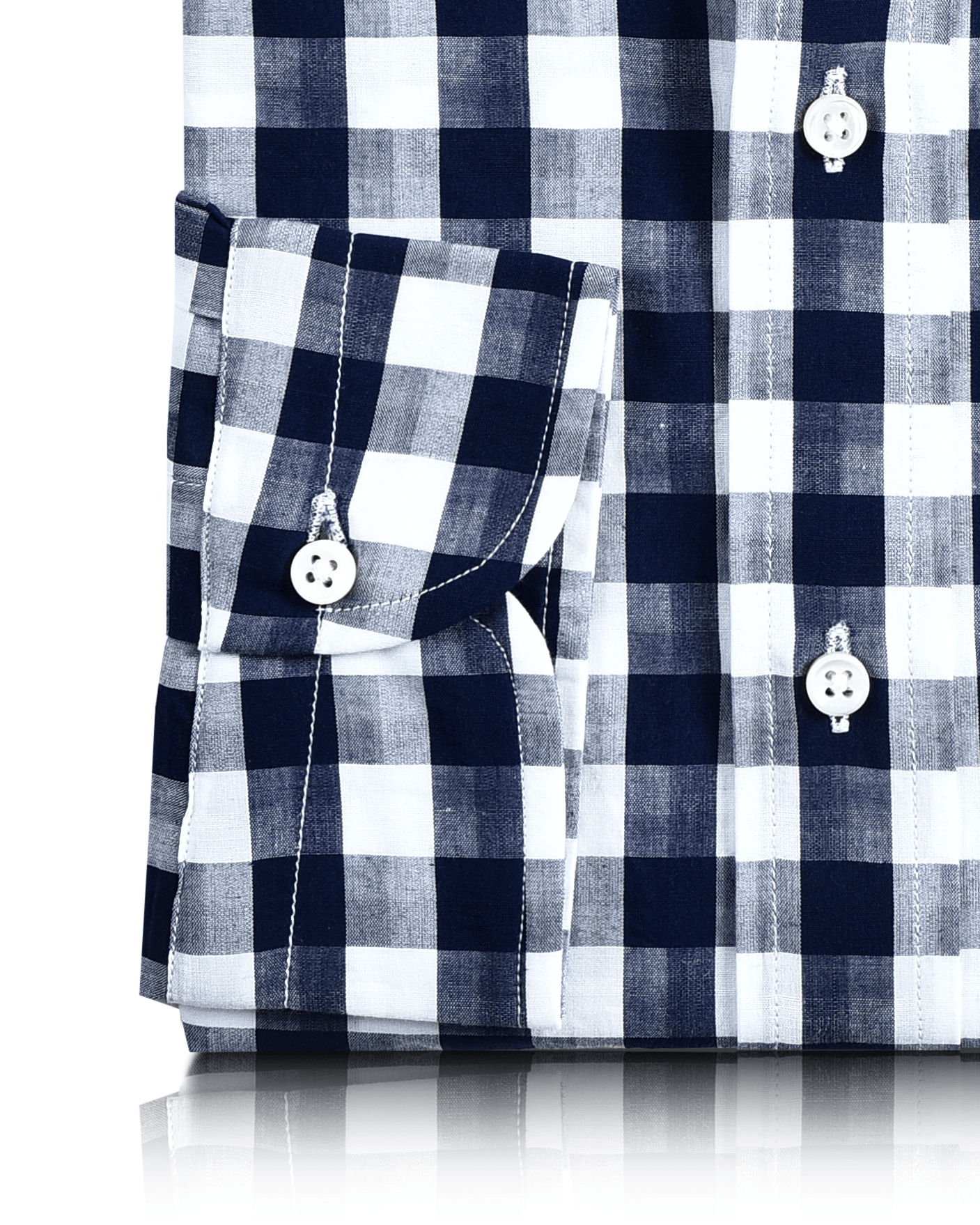 Indigo White Macro Gingham Checks