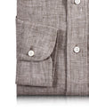 Chemise en lin : Mini-chemise pied-de-poule marron et blanche