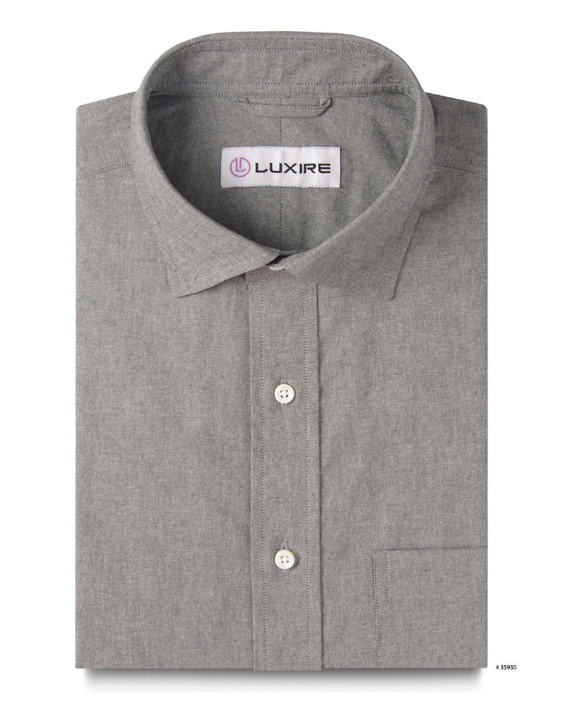 Grau meliertes Chambray-Hemd