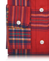 Red Navy Blue Tartan Flannel Shirt