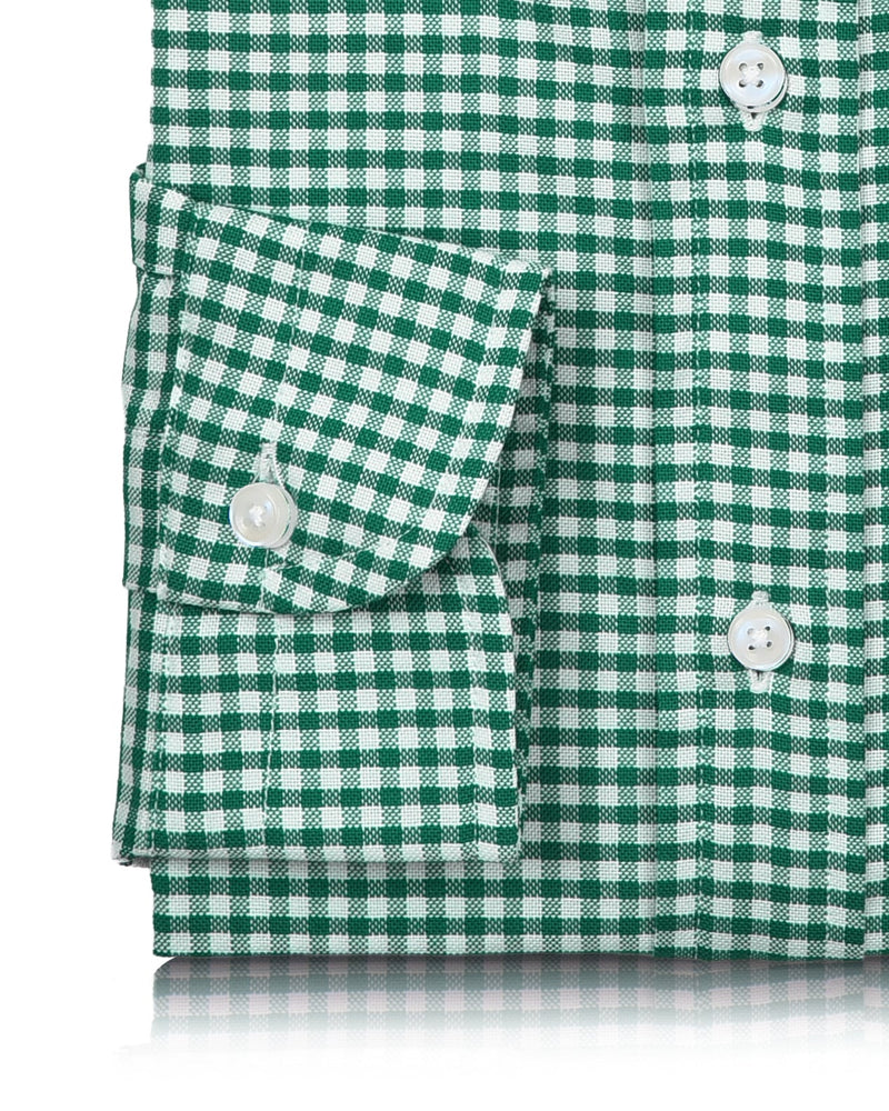 Oxford Lincoln Green Gingham auf Weiß