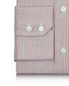 Kastanienbraunes Kleid Streifen Seersucker