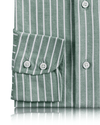 White Stripes On Fern Green Oxford Shirt
