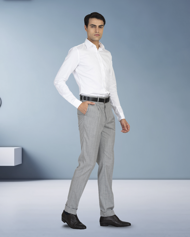 Waschbare graue Hose aus Wolle