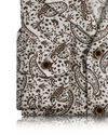 Camp Collar Hemd aus Leinen in Braun mit Paisley-Print
