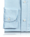 Ferozi Blue on White Oxford University Stripes Shirt