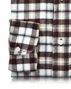 Flanell-Arbeitshemd aus braunem, hellbraunem, weißem Twill