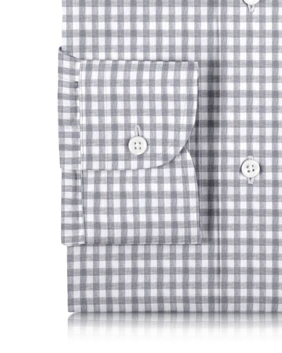 Albini Linen: Grey White Gingham