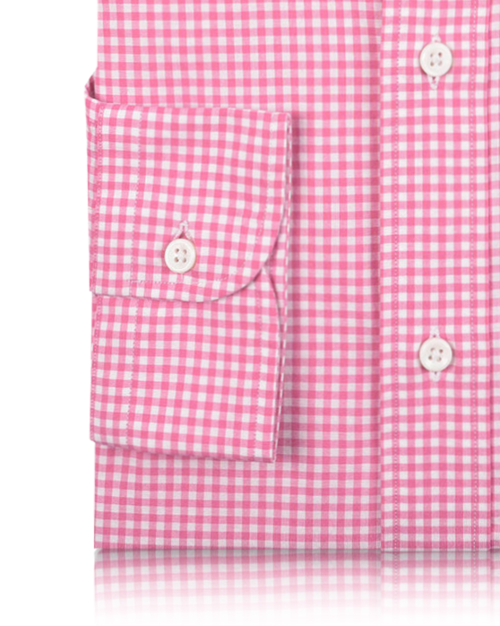 Rosa-weißes Mini-Gingham-Karohemd