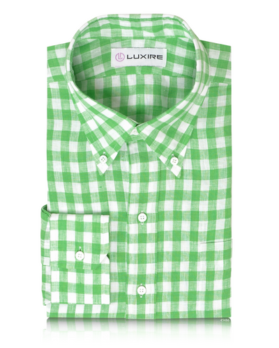 Leinen: Frühlingsgrün-weißer Gingham