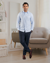 Brembana Hampton Twill Himmelblaues Hemd