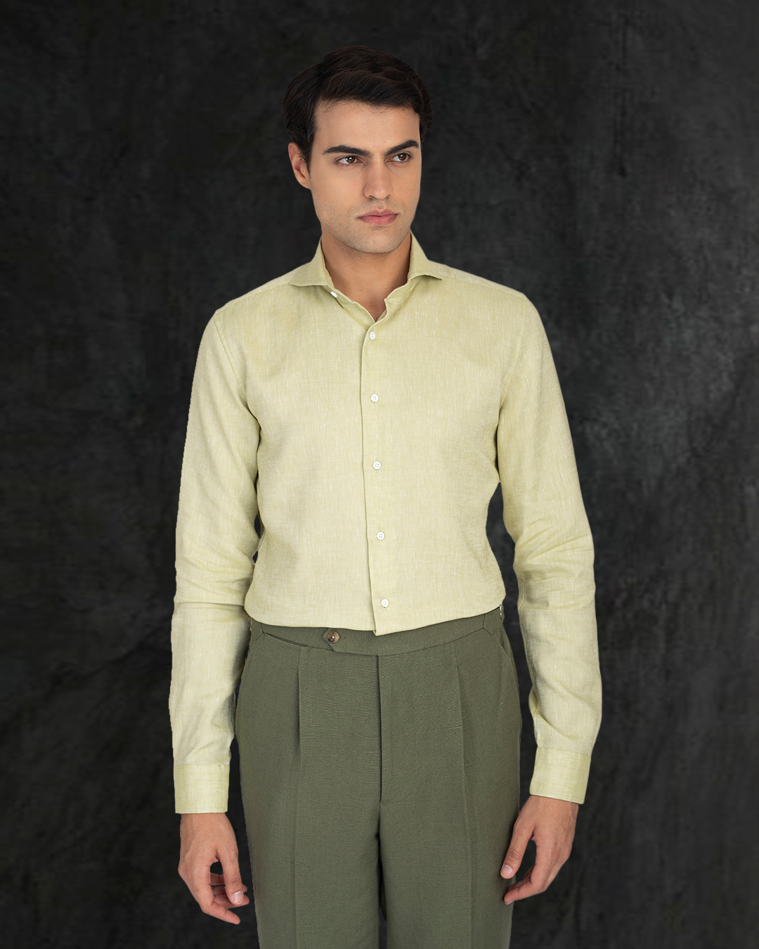 Linen Cotton Canvas: Olive Pant