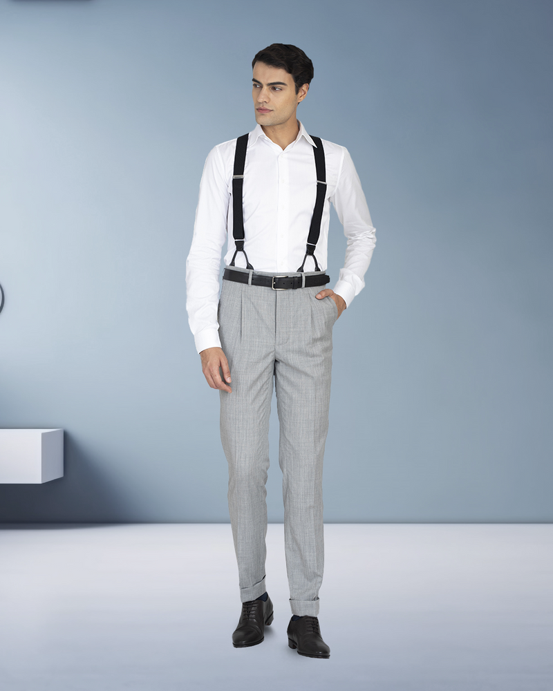 Waschbare graue Hose aus Wolle