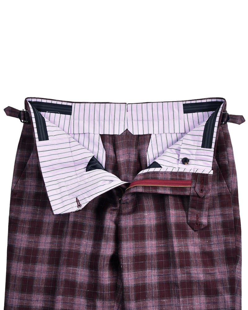 Ethomas Voilet Silver Mulberry Tartan Plaid