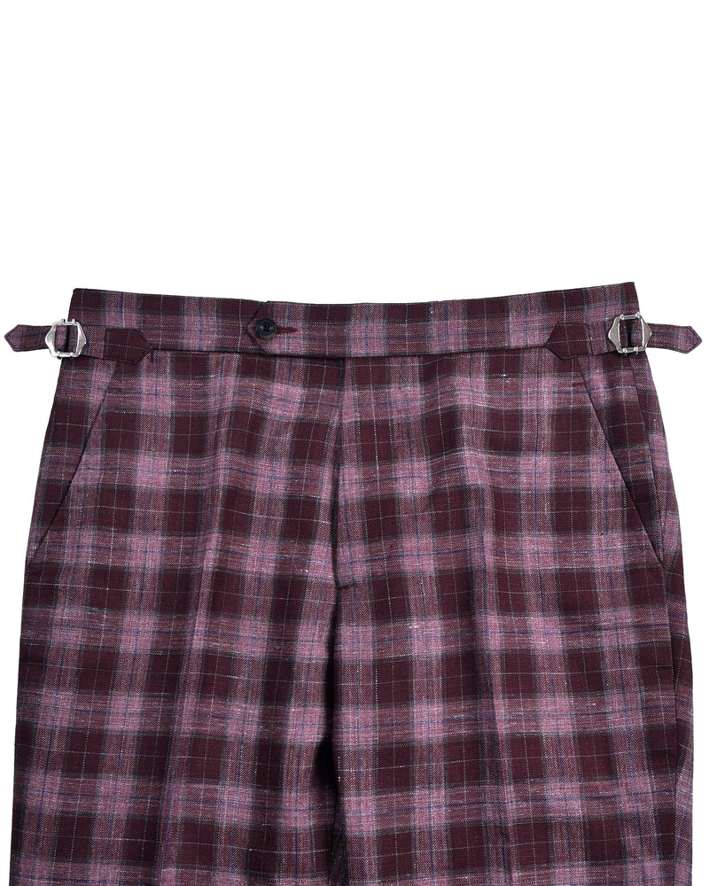 Ethomas Voilet Silver Mulberry Tartan Plaid