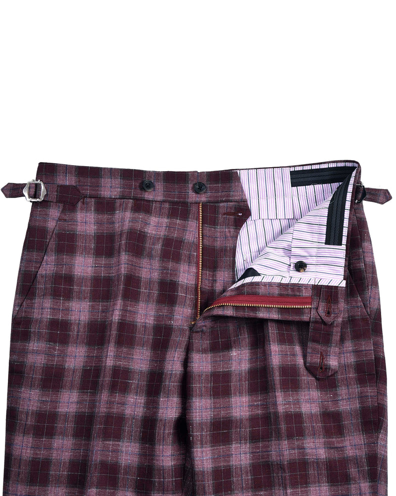 Ethomas Voilet Silver Mulberry Tartan Plaid