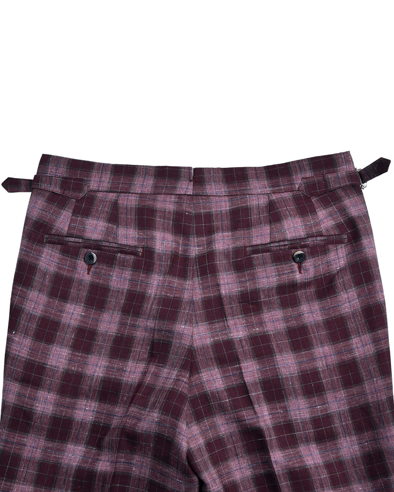 Ethomas Voilet Silver Mulberry Tartan Plaid