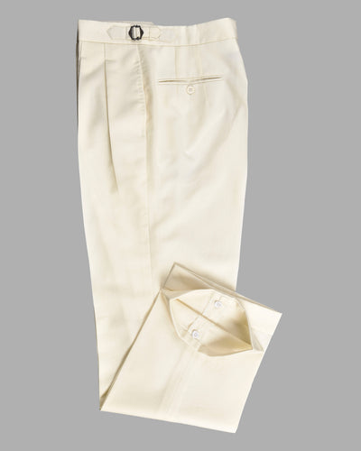 Pantalon en laine fine Dugdale - Crème