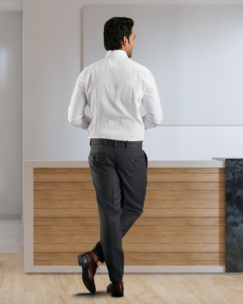 Chemise en sergé blanc fin