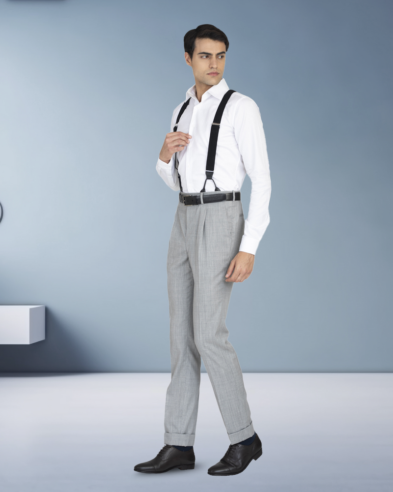 Waschbare graue Hose aus Wolle